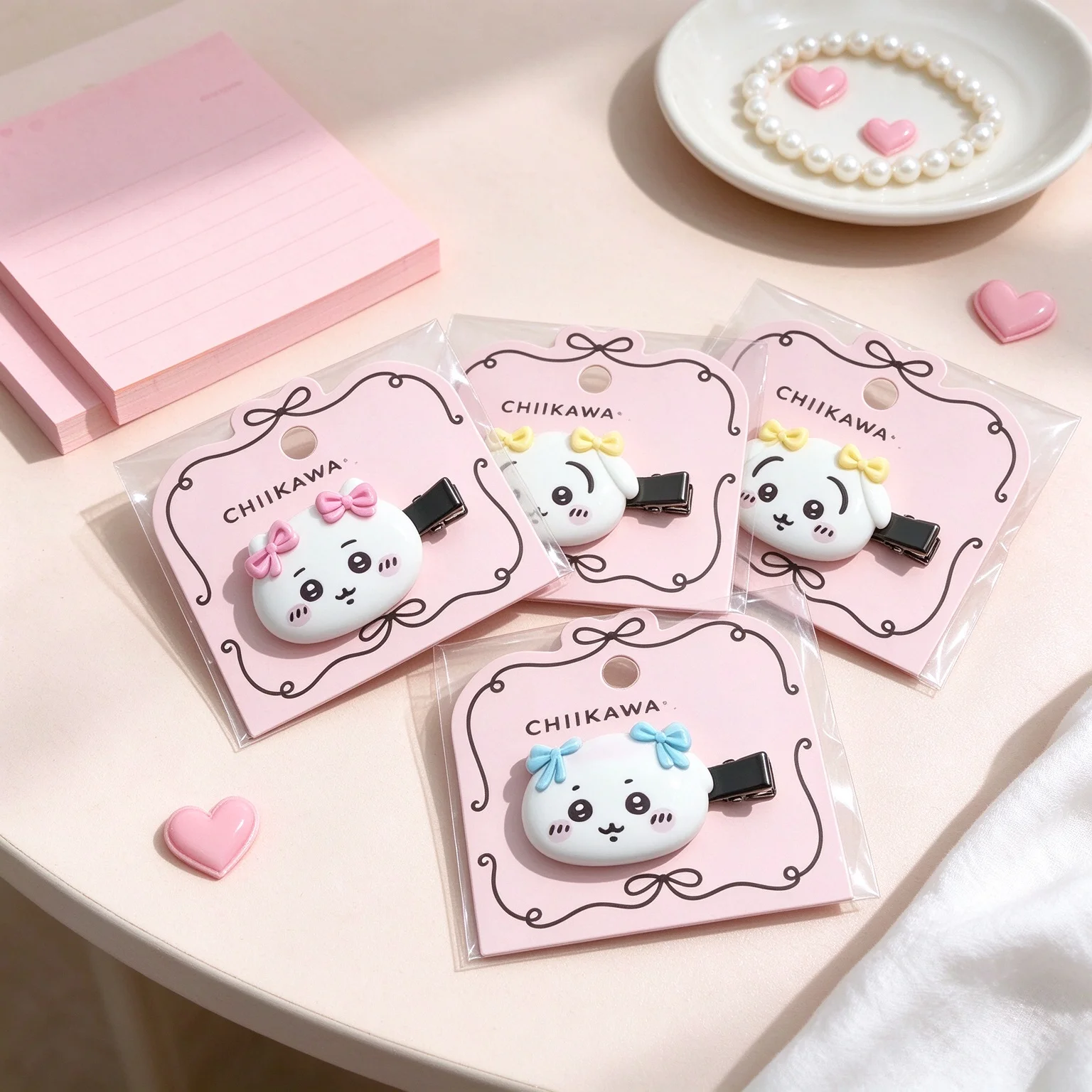 Hair Bundles - @Cute Chiikawa Resin Bow Hair Clip,