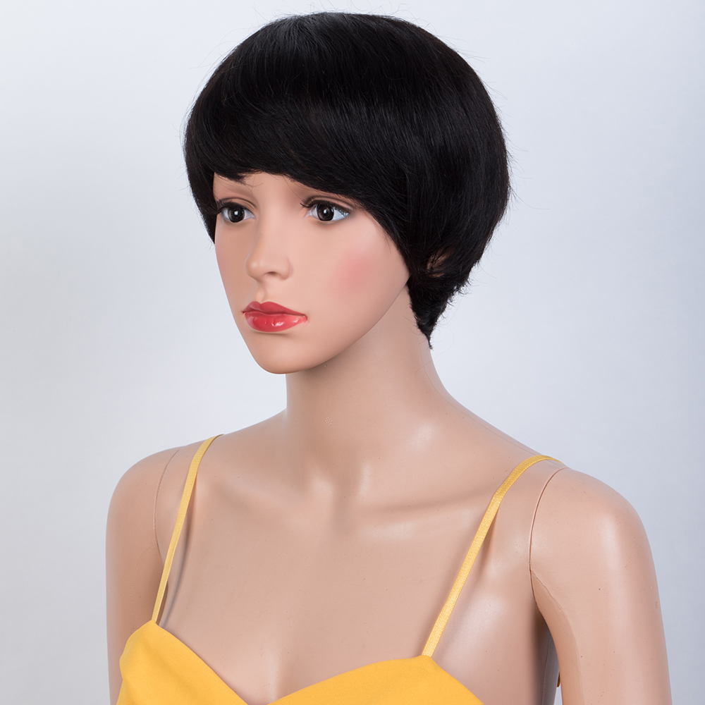 Short Straight Bob Wig Pixie C - Short Pixie Cut Wig Human Hair Cheap recension och pris