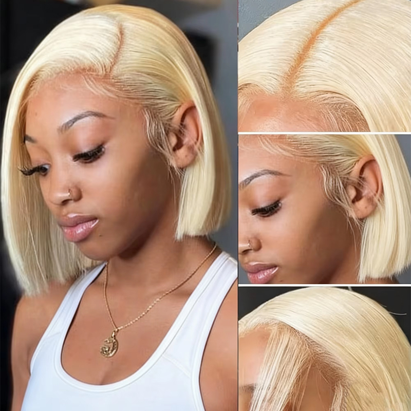 Honey Blonde 7x6 613 Colored S - Glueless Wear And Go Human Hair Wig recension och pris