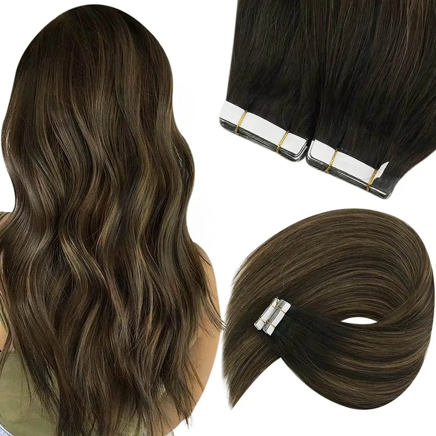 VeSunny Tape in Extensions Hum - Invisible Tape In Extensions Real Hair recension och pris