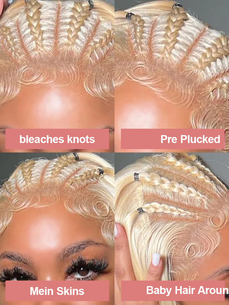 13x4 Honey Blonde Colored Wate - 613 Blonde Body Wave Lace Front Wig recension och pris