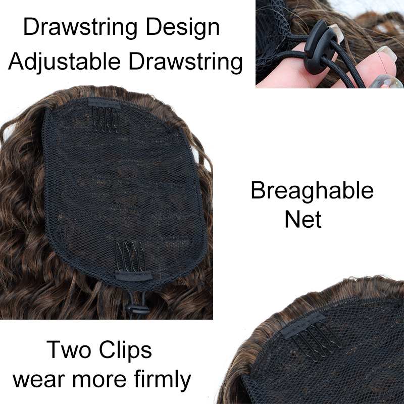 Synthetic 18Inch Long Kinky Cu - Drawstring Afro Curly Puff Ponytail recension och pris