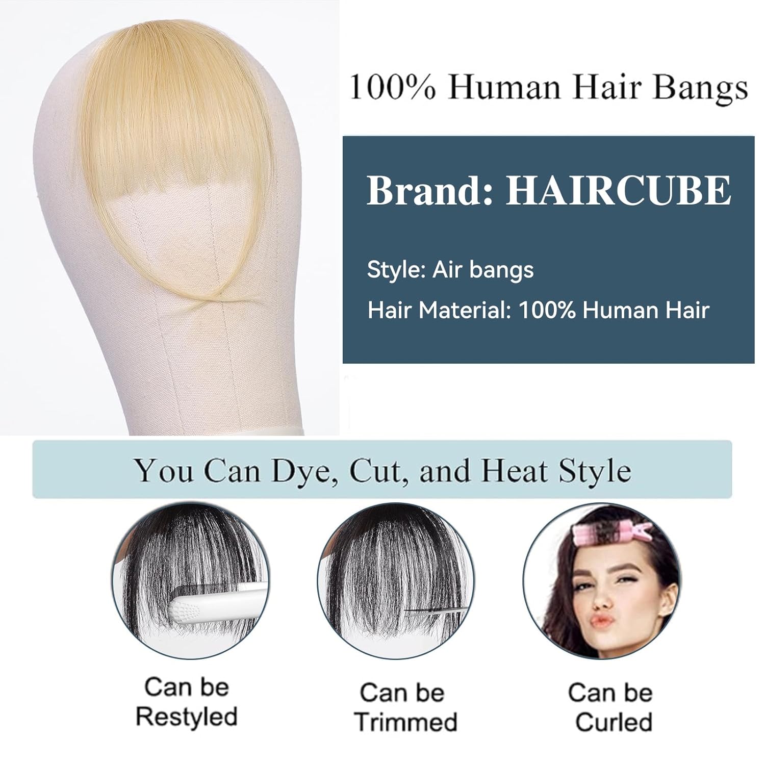 100% Human Hair Wispy Bangs Cl - Seamless Clip In Hair Extensions Human Hair recension och pris