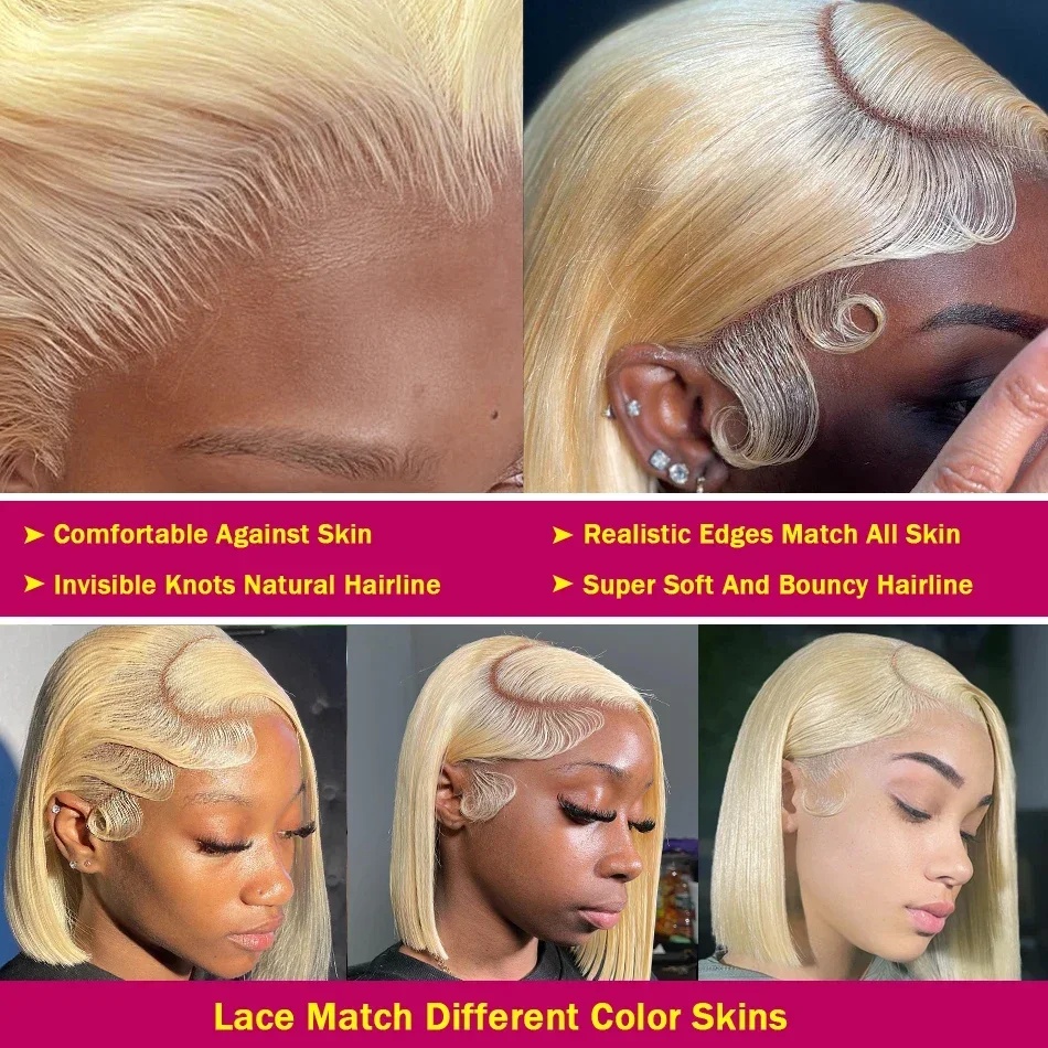 Honey Blonde Bob Wigs Human Ha - Glueless Wear And Go Human Hair Wig recension och pris