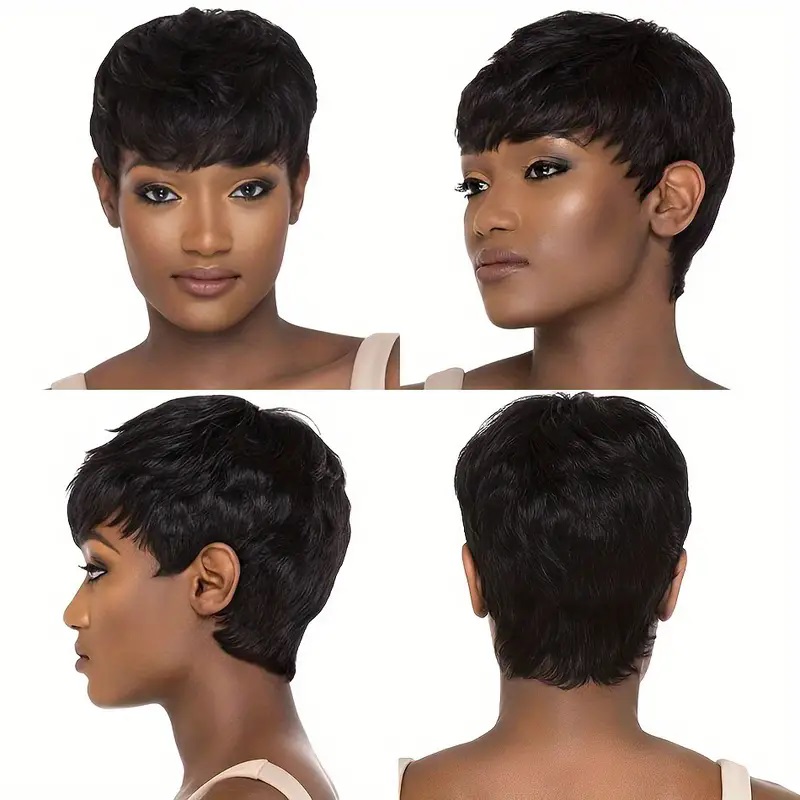 Misney Short Bob Straight Huma - Short Pixie Cut Wig Human Hair Cheap recension och pris