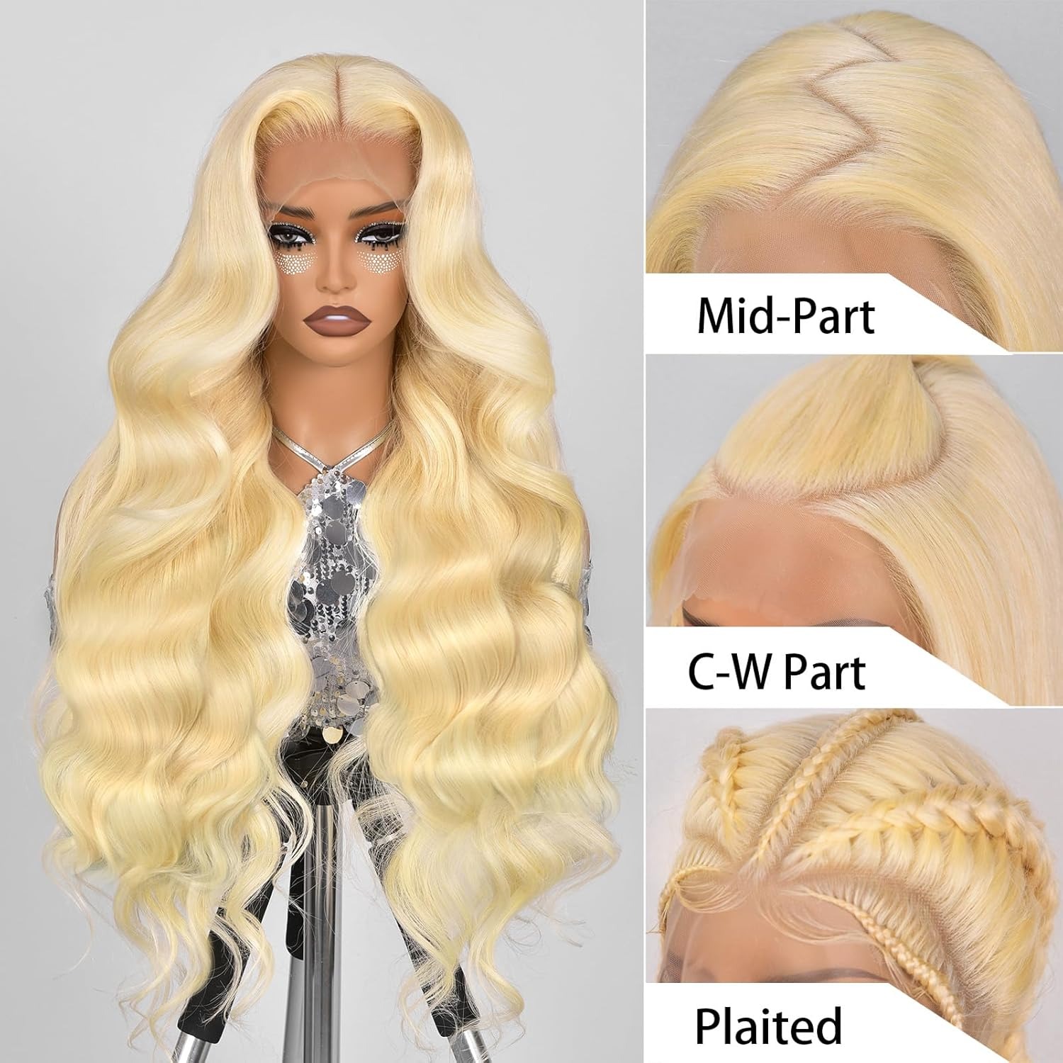 13x4 Lace Front Wig Human Hair - 613 Blonde Body Wave Lace Front Wig recension och pris