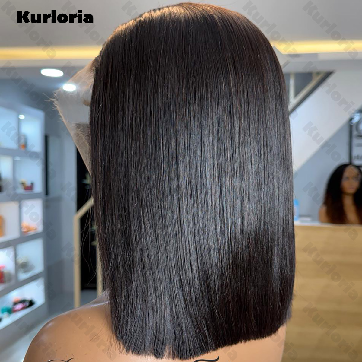 Straight Bob Wig Natural Black - Glueless Wear And Go Human Hair Wig recension och pris