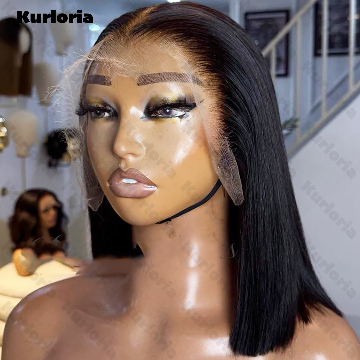 Straight Bob Wig Natural Black - Glueless Wear And Go Human Hair Wig recension och pris