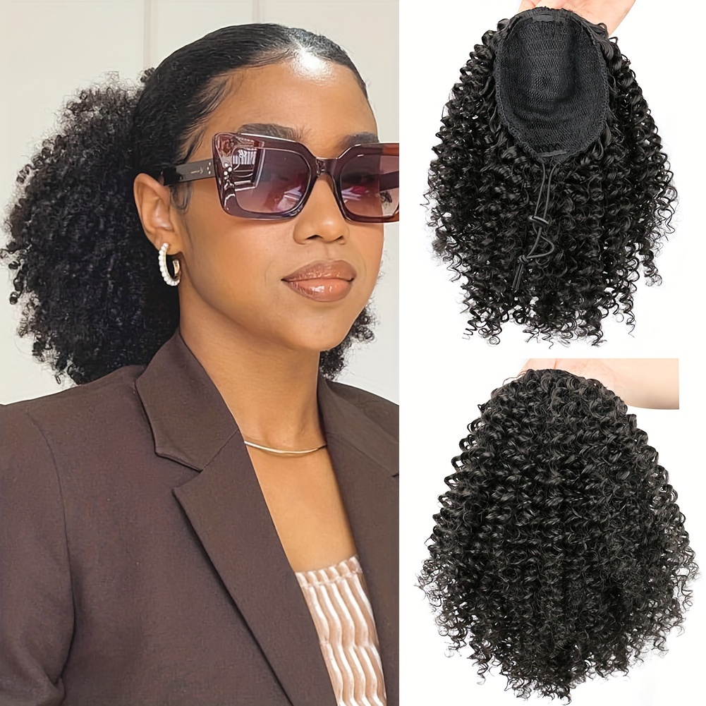 Afro Kinky Curly Puff Ponytail - Drawstring Afro Curly Puff Ponytail recension och pris