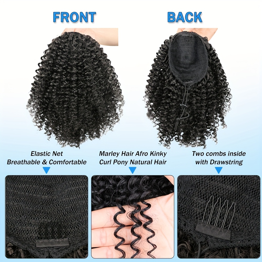 Afro Kinky Curly Puff Ponytail - Drawstring Afro Curly Puff Ponytail recension och pris