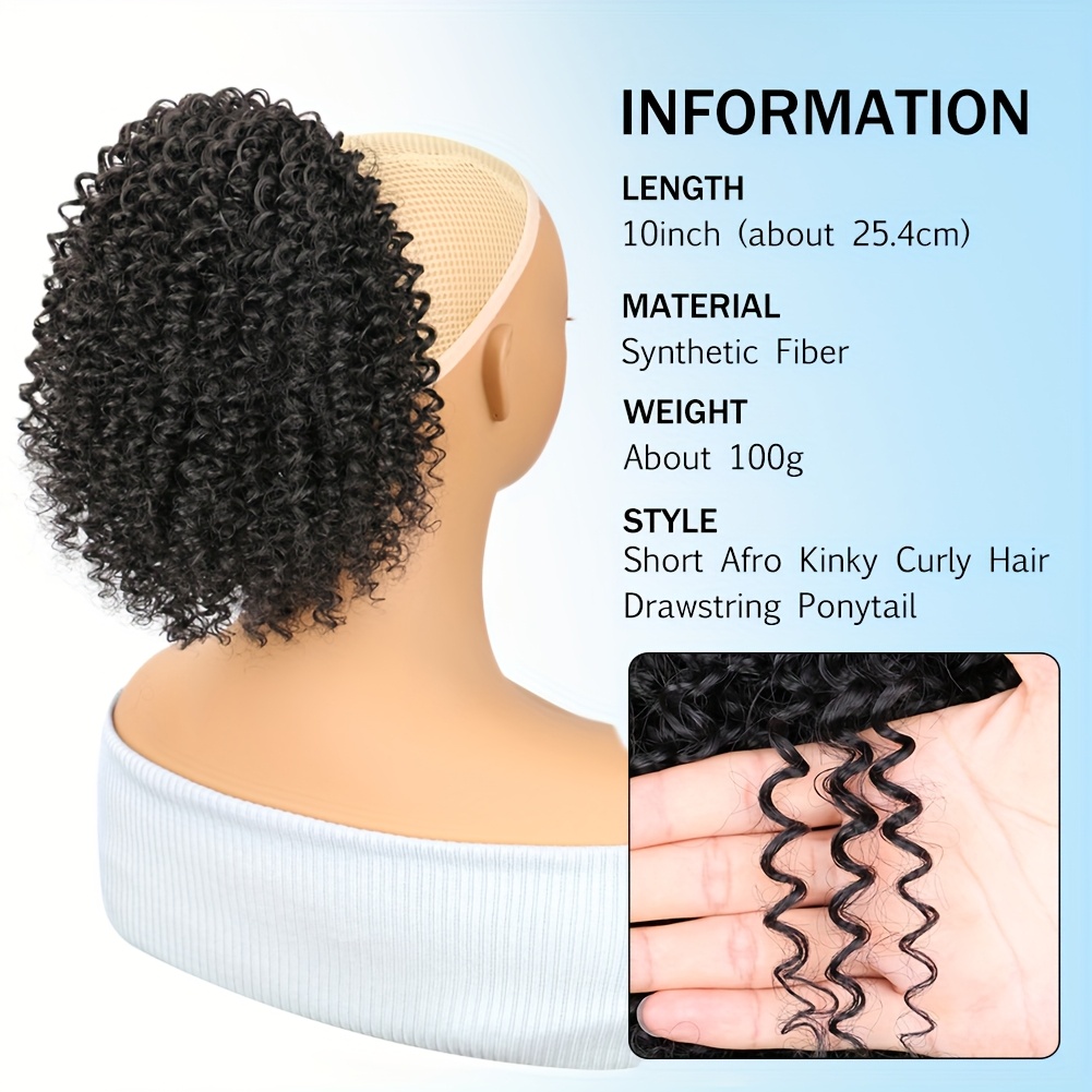 Afro Kinky Curly Puff Ponytail - Drawstring Afro Curly Puff Ponytail recension och pris