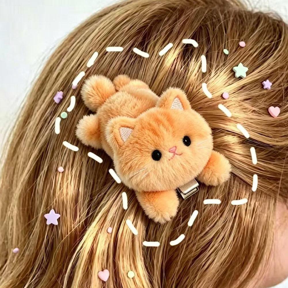 Cute Fluffy Plush Cat Hair Cli - Hair Bundles recension och pris