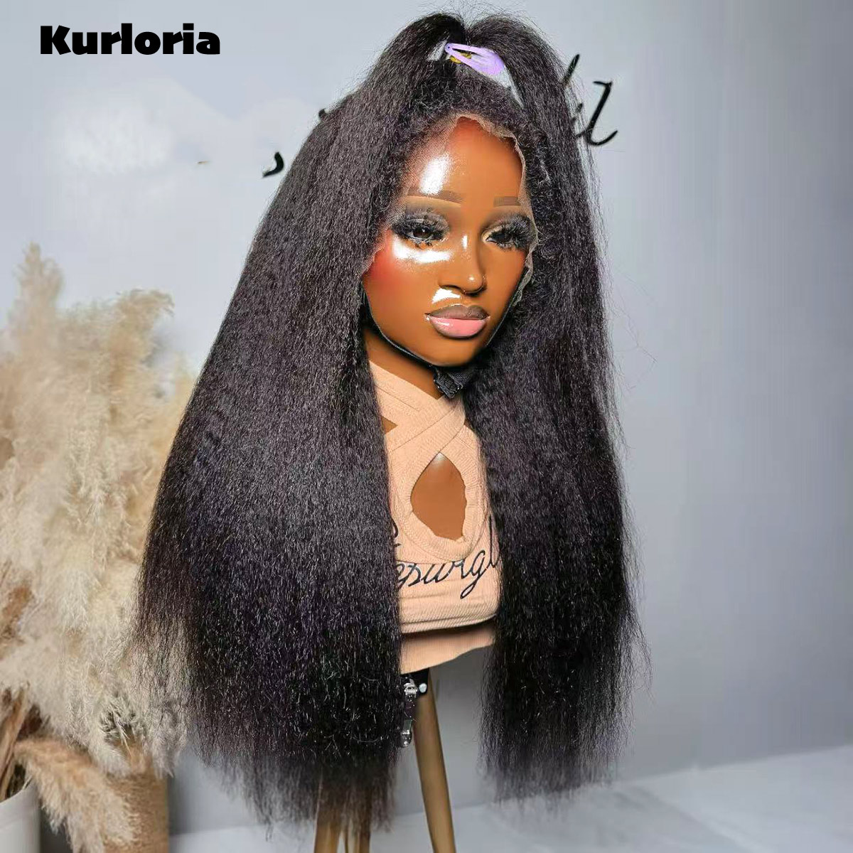 Natural Black 400 Density Kink - Glueless Wear And Go Human Hair Wig recension och pris