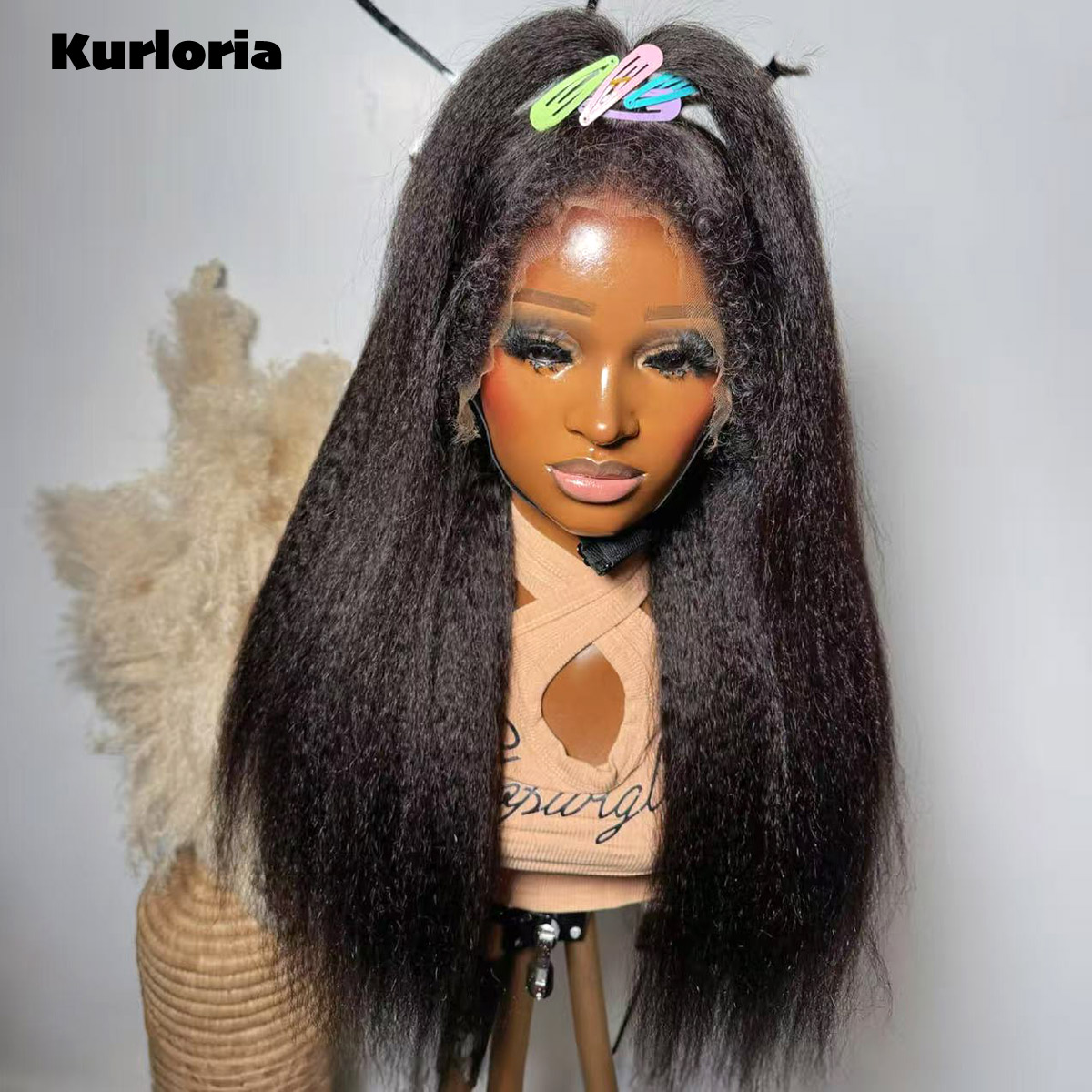 Natural Black 400 Density Kink - Glueless Wear And Go Human Hair Wig recension och pris