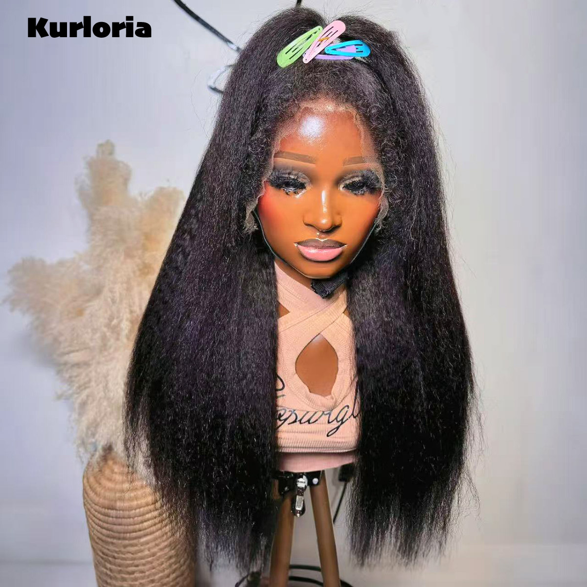 Natural Black 400 Density Kink - Glueless Wear And Go Human Hair Wig recension och pris